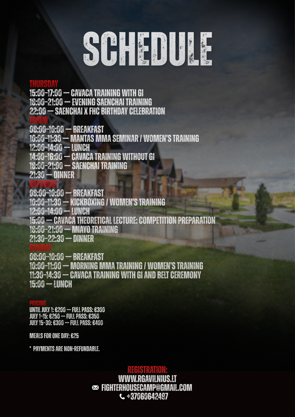 FHC Summer Camp Schedule